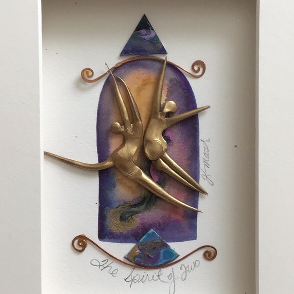 The Spirit of Two signed mixed media original art - Picture 2 of 8